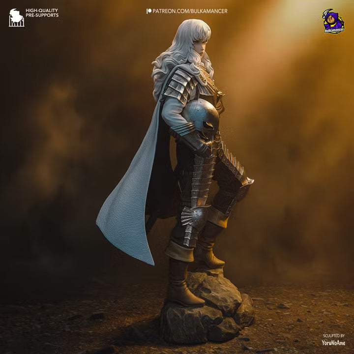 Silver Falcon Dark Fantasy Mercenary Commander Resin Statue | Bulkamancer