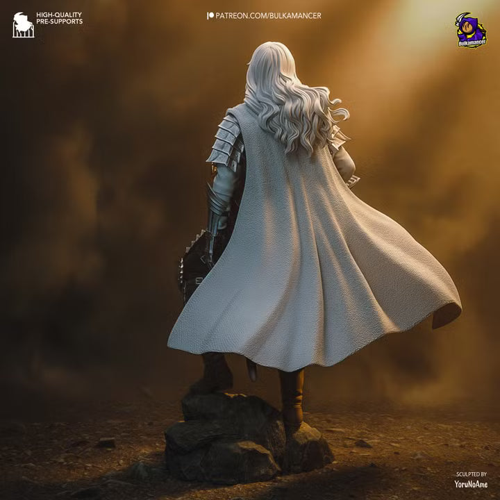 Silver Falcon Dark Fantasy Mercenary Commander Resin Statue | Bulkamancer