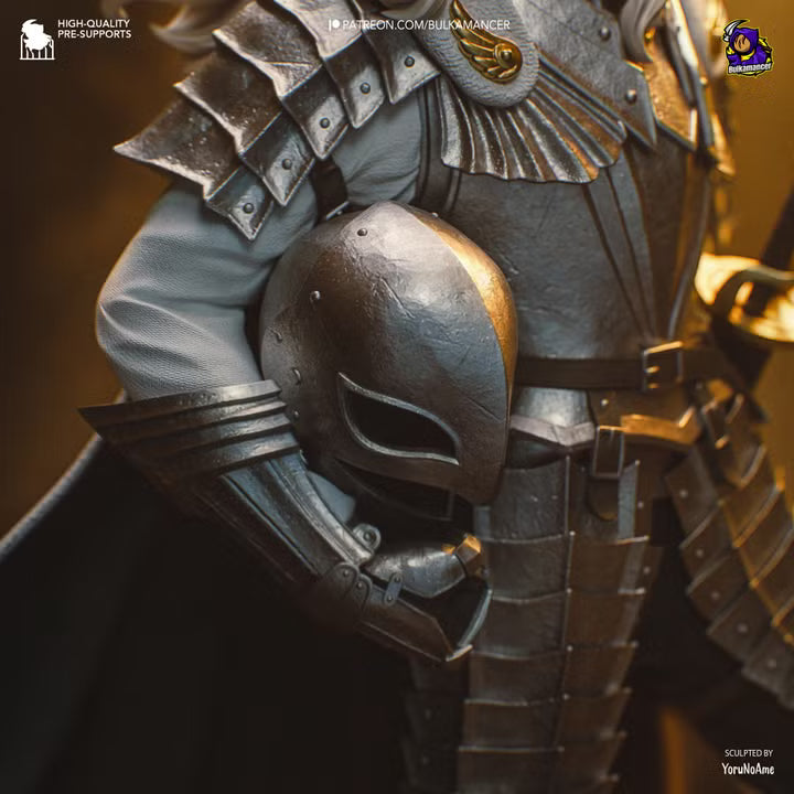 Silver Falcon Dark Fantasy Mercenary Commander Resin Statue | Bulkamancer