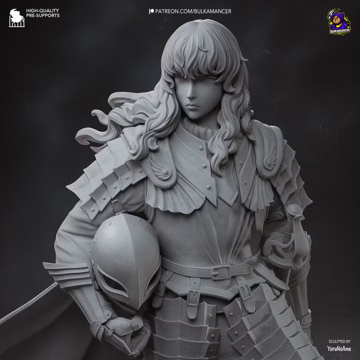Silver Falcon Dark Fantasy Mercenary Commander Resin Statue | Bulkamancer