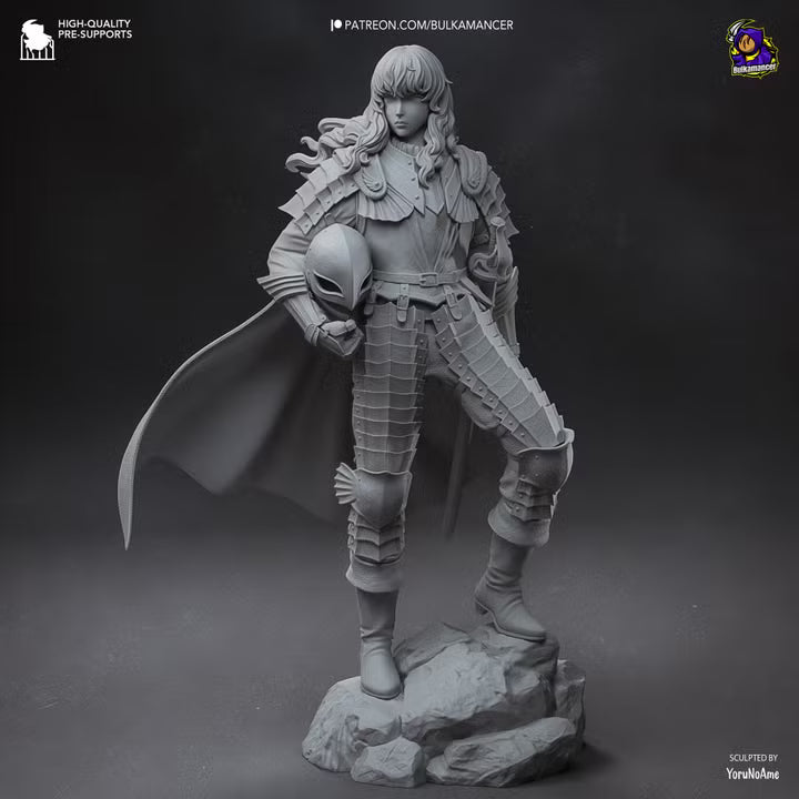 Silver Falcon Dark Fantasy Mercenary Commander Resin Statue | Bulkamancer
