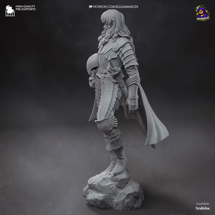 Silver Falcon Dark Fantasy Mercenary Commander Resin Statue | Bulkamancer