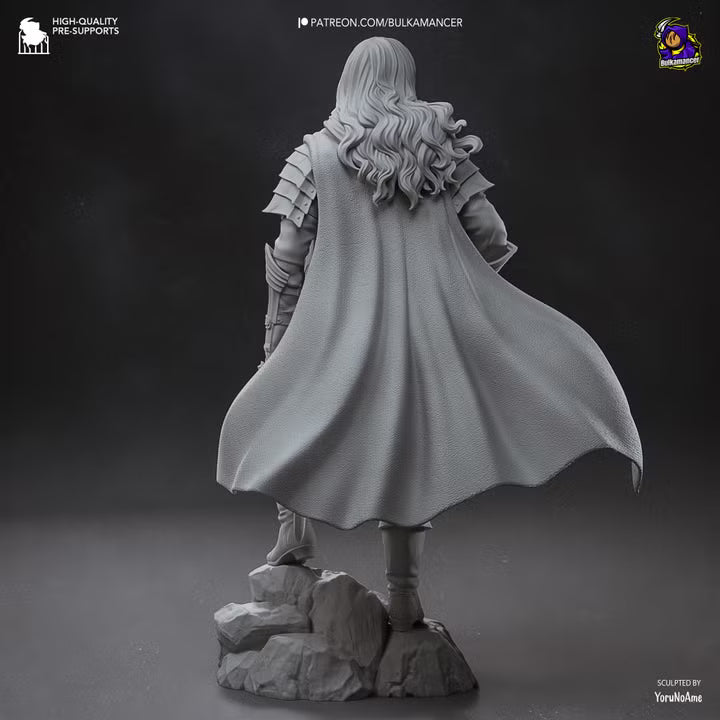 Silver Falcon Dark Fantasy Mercenary Commander Resin Statue | Bulkamancer
