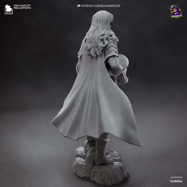 Silver Falcon Dark Fantasy Mercenary Commander Resin Statue | Bulkamancer