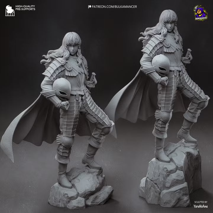 Silver Falcon Dark Fantasy Mercenary Commander Resin Statue | Bulkamancer
