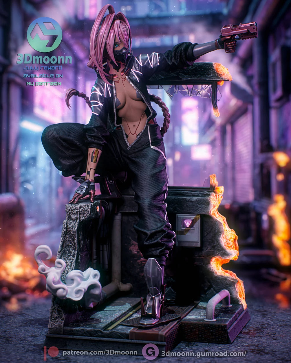 Talia Yang Cyberpunk Statue 1/6 Scale - 3Dmoonn | Billy Bones Emporium