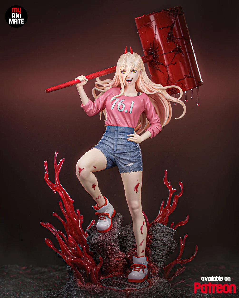 Power (Chainsaw Man) Custom Resin Statue – 1/8 Scale Collectible Figure with Swappable Blood Weapons