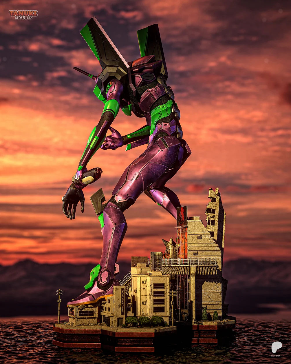 EVA-01 Custom Resin Statue – Large-Scale Evangelion Diorama Figure
