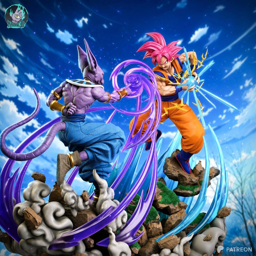 Goku vs Beerus Diorama Statue XL - Dragon Ball Super | Billy Bones Emporium