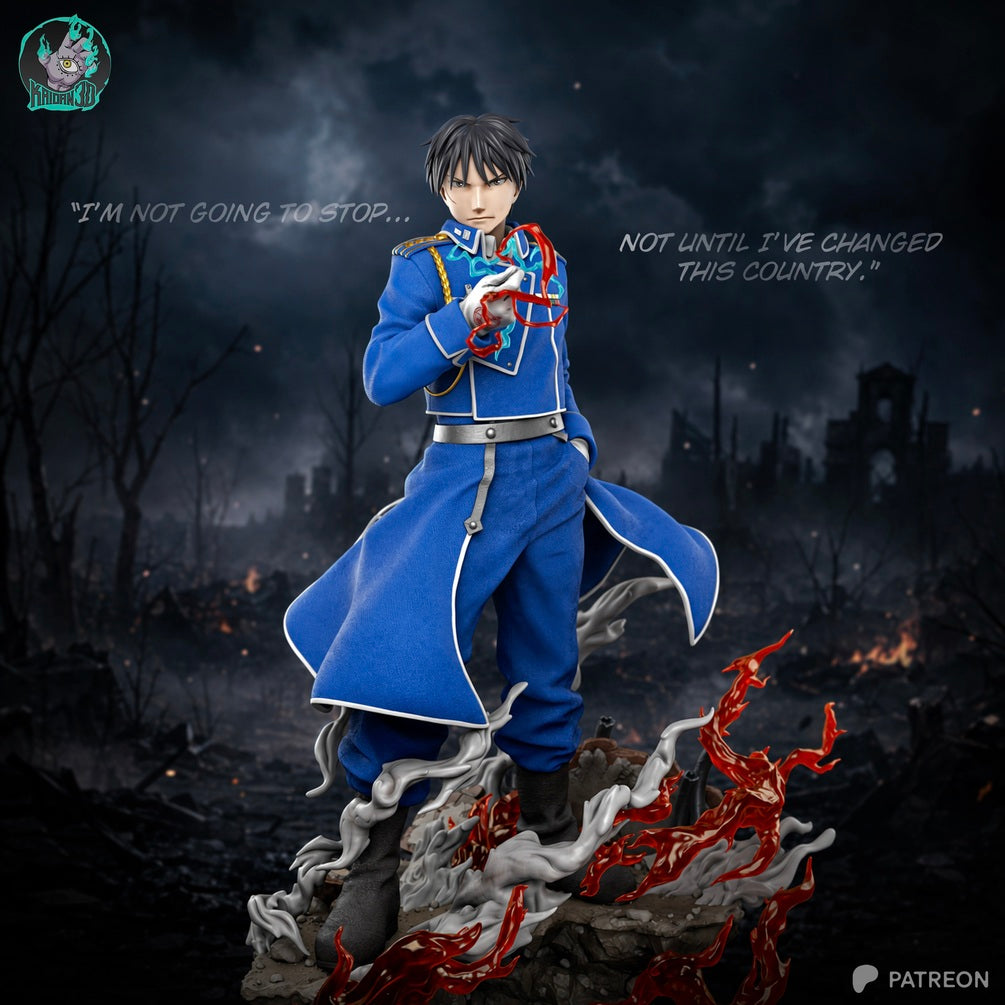 Roy Mustang Flame Alchemist Statue - Fullmetal Alchemist | Billy Bones Emporium
