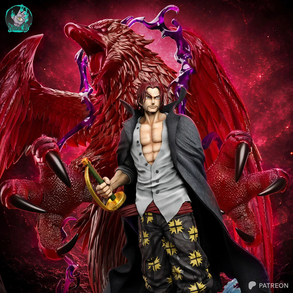 One Piece - Shanks with Haki Spirit Dragon Custom 3D-Printed Display Statue | Kaidan3D