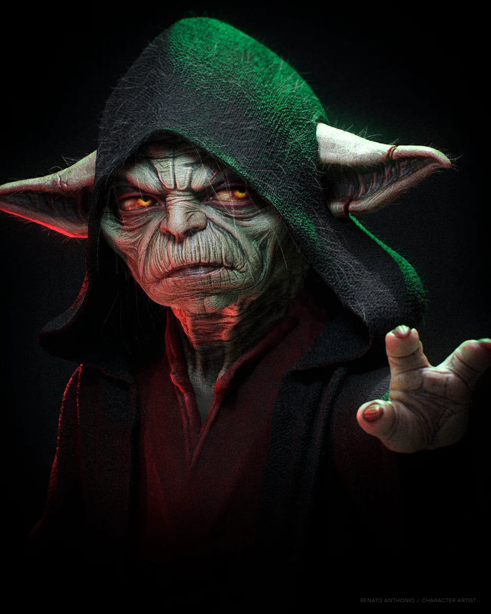 Star Wars - Sith Dark Side Yoda (CA 3D Design) Statue | Multiple Scales & Finishes