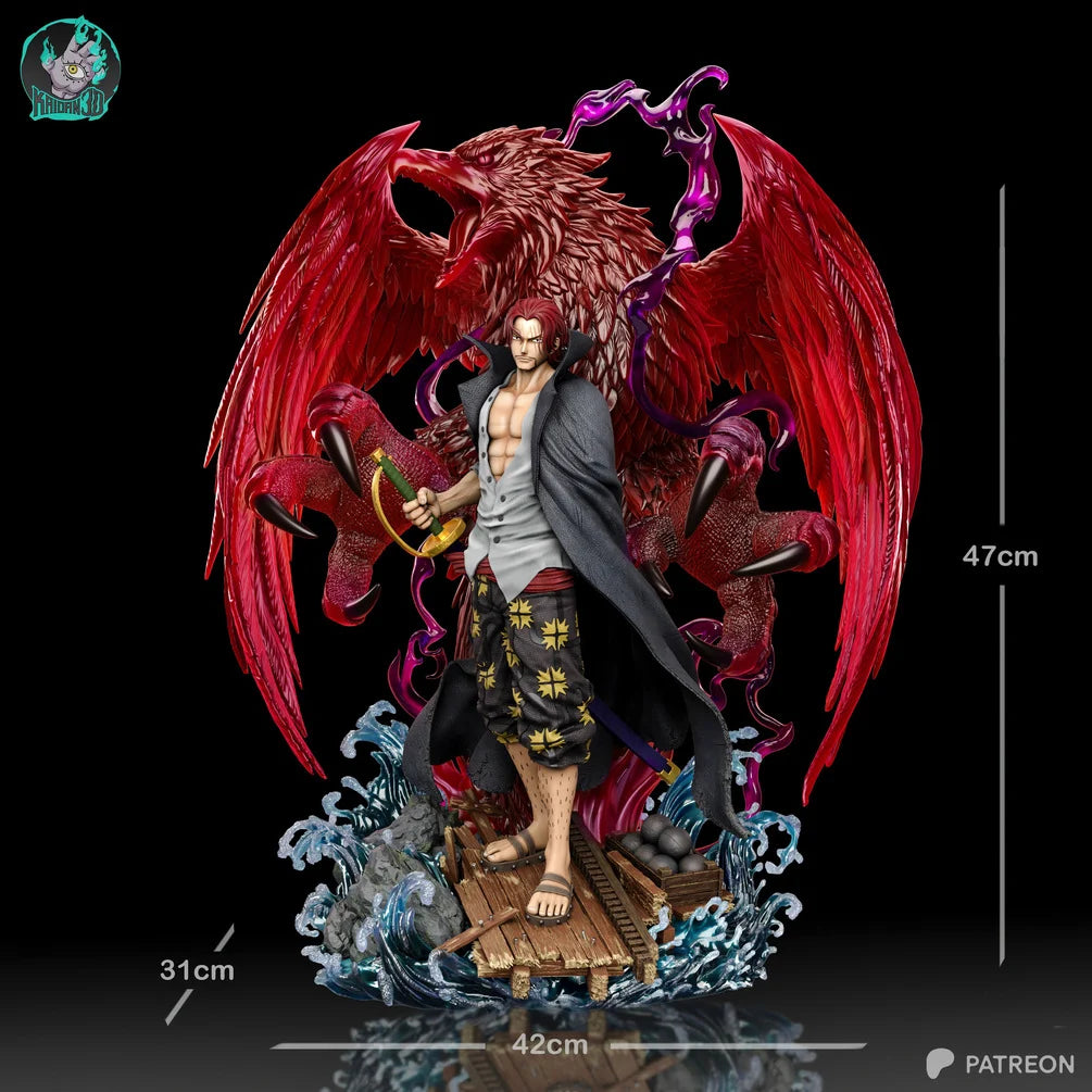 One Piece - Shanks with Haki Spirit Dragon Custom 3D-Printed Display Statue | Kaidan3D