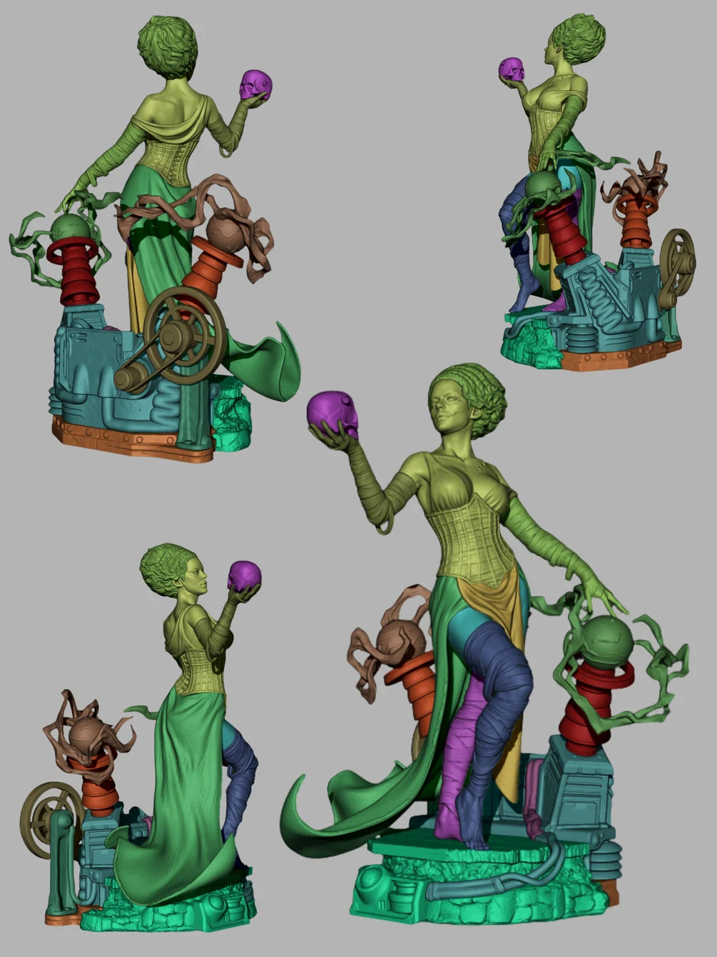 Bride of Frankenstein Statue by CA 3D | 3D Printed Resin Figurine – Billy Bones Emporium